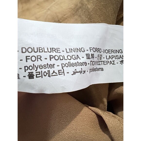 Zara V-Neck Ruffle Flutter Sleeve Brown Dress‎ Women Medium Cinched Waist Boho - Picture 10 of 10